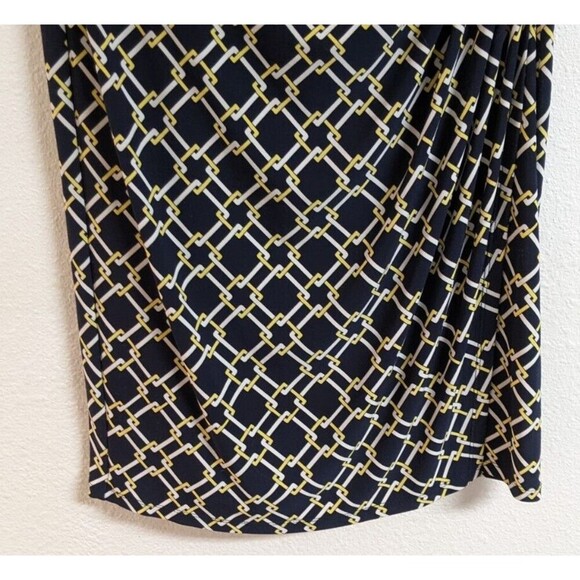 Women's LAUREN Ralph Lauren Surplice Faux Wrap Geometric Sleeveless Dress Size 4 - Picture 8 of 13